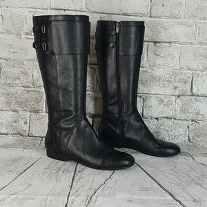 Enzo Angiolini Classic Black Leather Low Heel Boor